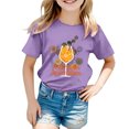 thumbnail image 1 of XDZJLR Tee-Shirt pour Filles Imprimé Coloré Carnaval Col Rond Manches Courtes 12-13 Ans, 1 of 4