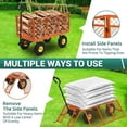 thumbnail image 5 of Heavy Duty Garden Cart On Wheels 1100lbs Steel Garden Cart, Heavy Duty Utility Wagon with Removable Sides, 180° Rotating Anti-Slip Handle,10in All Terrain Wheels, 5 of 7