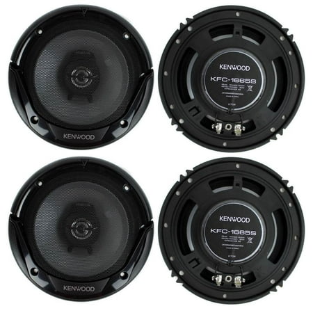 Kenwood KFC-1666S 6.5 Inch 300 Watt 2-Way Car Audio Door Coaxial Speakers - 4 (Best 2 Way Speakers Car Audio)