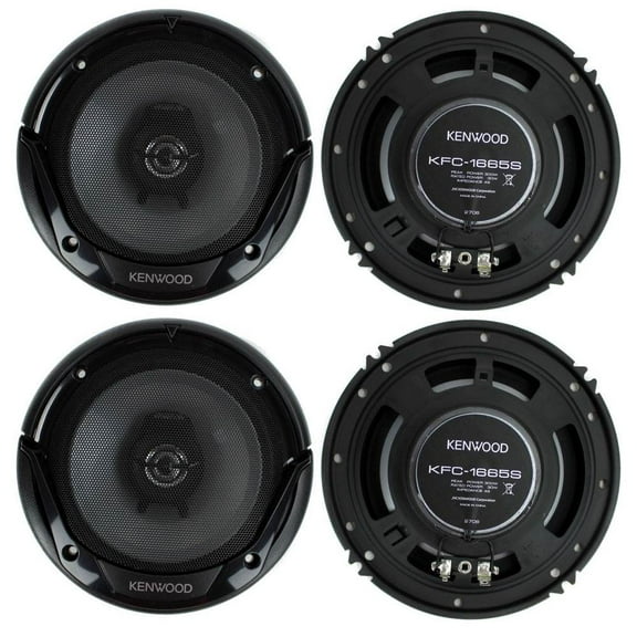 Kenwood KFC-1666S 6.5 Inch 300 Watt 2-Way Car Audio Door Coaxial Speakers (4)