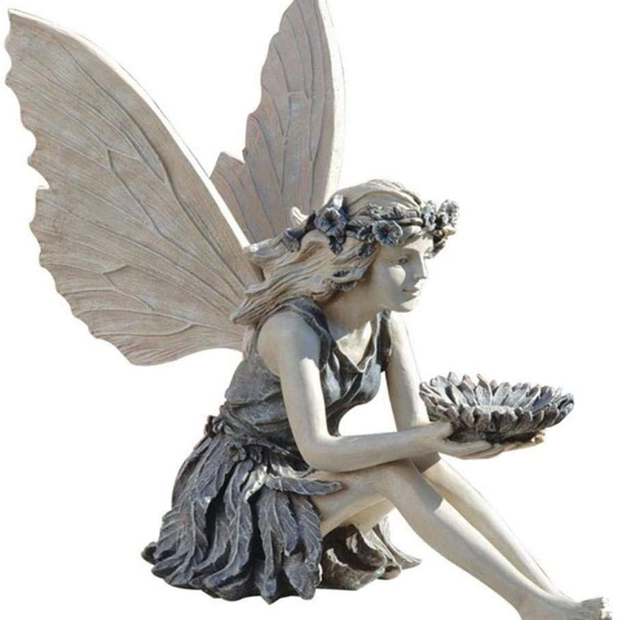 Angel Garden Sculpture Sunflower Fairy Statue Sitting Sunflower Fairy Statue 