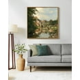 thumbnail image 2 of Drsoum Large 24x24in Natural Framed Vintage Countrysid and Rivulet Wall Art Classic Retro Village Landscape Rustic Wall Prints Farmhouse Kitchen Bathroom Office Decor, 2 of 5