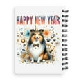 thumbnail image 2 of Happy New Year with Shetland Sheepdog Fireworks Holiday Xmas Winter 2025 Spiral Bound Journal Sheltie Dog Lover Gifts 5x7in Spiral Notebook - 00025, 2 of 5