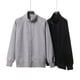 thumbnail image 2 of Heavyweight solid color stand-up collar zip-up cardigan jacket for men, autumn fashion, simple sporty casual double zip-up sweatshirt, 2 of 4