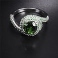 thumbnail image 2 of HeartsAndYou 2.5ct Natural Green Emerald Engagement Ring 14k SOLID White Gold Swirl Twist, 2 of 9