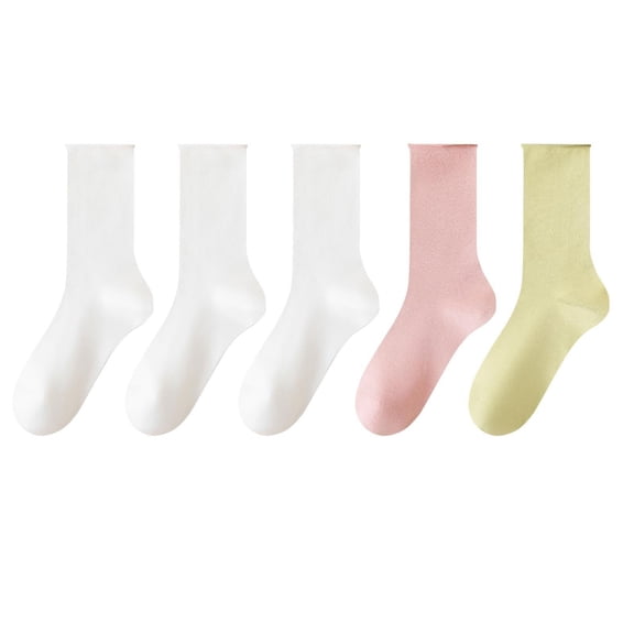 Running Socks Womens Mid-Calf Solid Color Comfortable Warm Breathable Multicolor