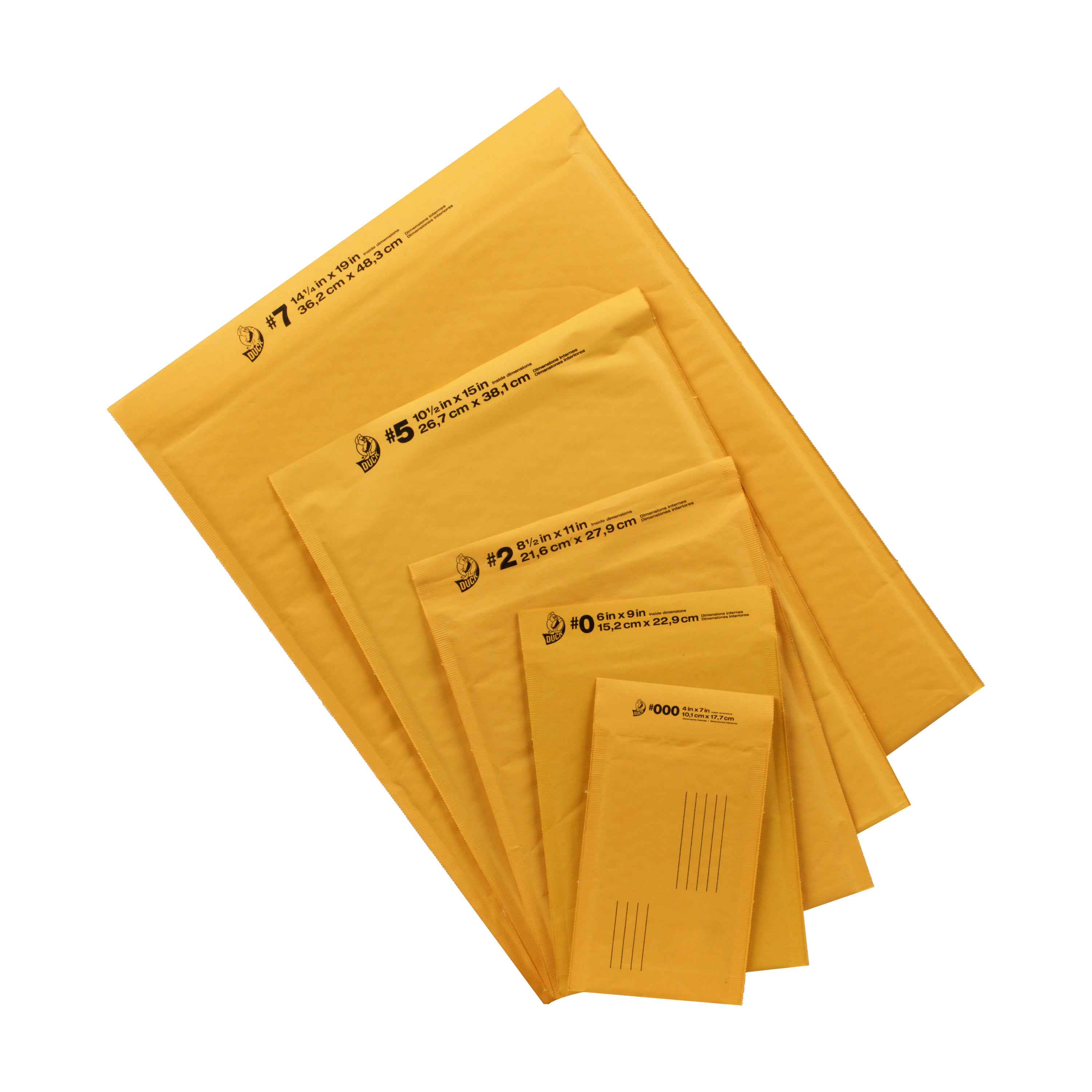 10-Count Duck Brand Kraft Bubble Mailers #000-4”x 7”Self-Sealing 