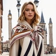 thumbnail image 2 of Unique Bargains 1 Pc Silk Scarf Pattern Print Neck Scarf Brown White, 2 of 5