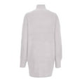 thumbnail image 4 of NSLGXD Sweater Dresses for Women Casual Mock Neck Long Puff Sleeve Soft Knitted Bodycon Pullover Mini Sweater Dress Solid Warm Ribbed Knit Tunic Dress, 4 of 6