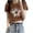 Brown 01, variant on DeHolifer T-Shirts for Women Crewneck Star Printed Casual Summer Lightweight Short Sleeve Tee Tops White 2XL