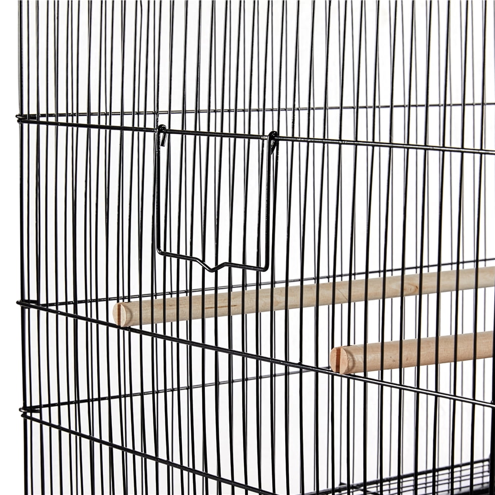 Yaheetech 30.5 inch Rectangle Breeding Flight Parakeet Bird Cage with Slide-Out Tray for Finches Budgies Cockatiels, Black