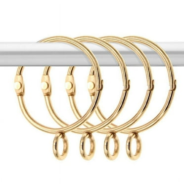20 Pcs Openable Gold Curtain Rings Open and Close Metal Rustproof Drapery Loops with Eyelet for Hook Pins (1.5 Inch) New