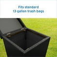 thumbnail image 5 of Hearth & Harbor 35 Gallon Outdoor Trash Can with Lid, Hideaway Wicker Rattan Garbage Can, Black, 5 of 8