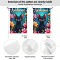 thumbnail image 2 of Welcome Black Cat Garden Flag 12x18 Inch Double Sided Floral Cat Yard Flag Spring Summer Outdoor House Flag Decoration Cute Kitty Garden Decor, 2 of 8
