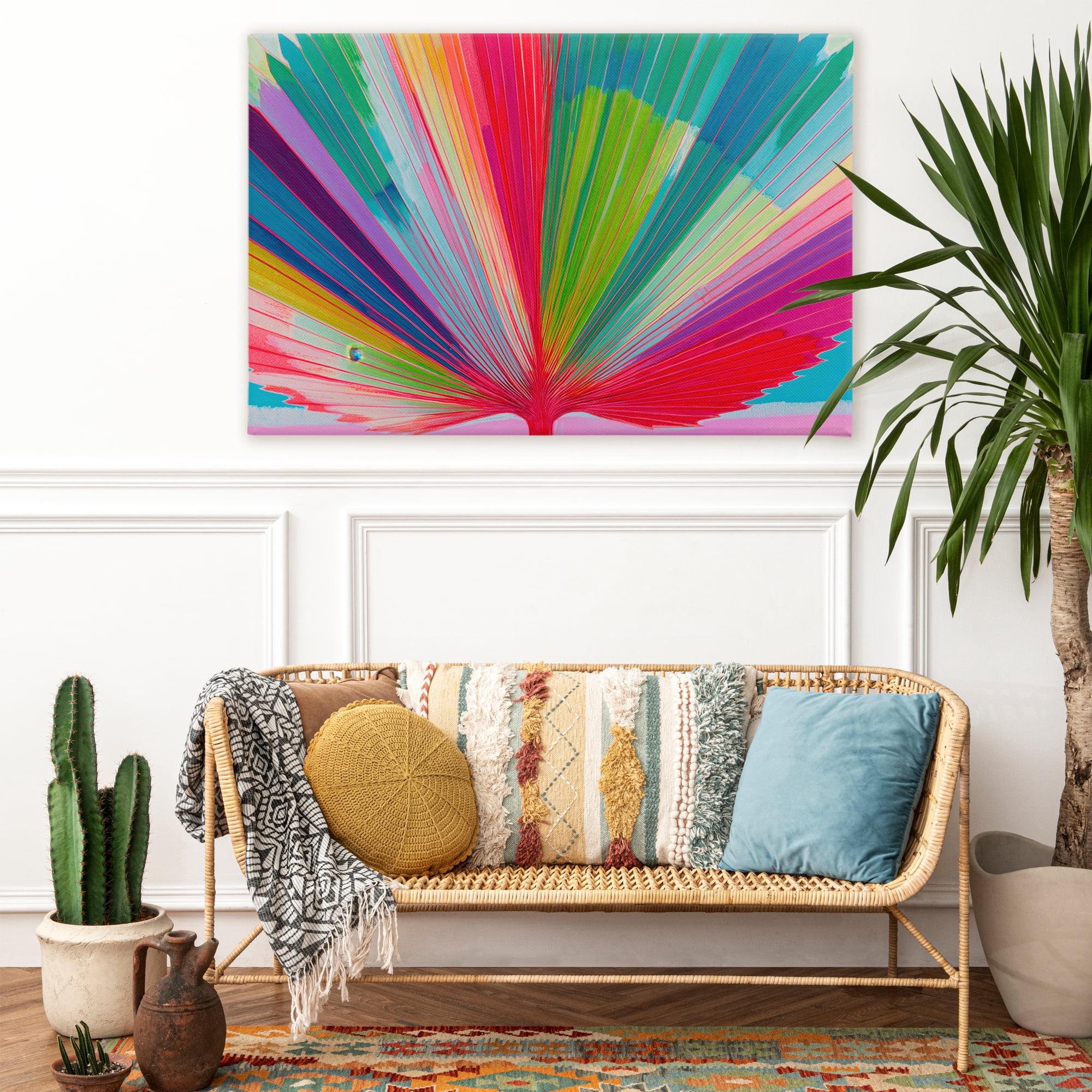 Stupell Industries Palm Fan In Spectrum Canvas Wall Art, design by Chromatic Storm Studio