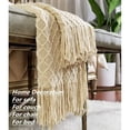 thumbnail image 3 of CREVENT Home Decor Rústico Sofá Silla Cama Manta, Suave, Cálida y Ligera en Primavera Verano (50''X60'' Beige/Marfil), 3 of 5