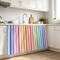 thumbnail image 3 of Colorful Striped Cabinet Curtain 28"W x 51"L, Modern Art Stripes Pink Orange Blue Dust-Proof Privacy Curtain for Closet Shelves Self Adhesive, Sink Skirt for Bathroom Vanity Kitchen Laundry Room, 3 of 9