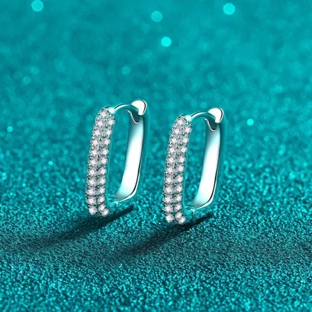 1.00 Ct Round Cut Cubic Zirconia Huggie Hoop Earrings for Women, 14K White Gold Over Sterling Silver