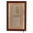 thumbnail image 6 of Aarco Products  Inc. LWL4836C Indoor/Outdoor Led Lighted Display Case with Cherry Wood-Look Finish. Posting Surface is Neutral Burlap Weave Vinyl. 48 in.Hx36 in.W. One Door., 6 of 7