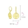 thumbnail image 4 of Bling Jewelry Womens Oval Disc Tree of Life Dangle Earrings 14K Rose Gold Plated Sterling Silver, 4 of 6