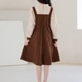 thumbnail image 5 of EnJoCho Teen Girls Long Sleeve Midi Dress Summer Ruffl𝖾s A-Lined Sundress Kids Button Pleated Casual Elegant Shirt Dress, 5 of 9