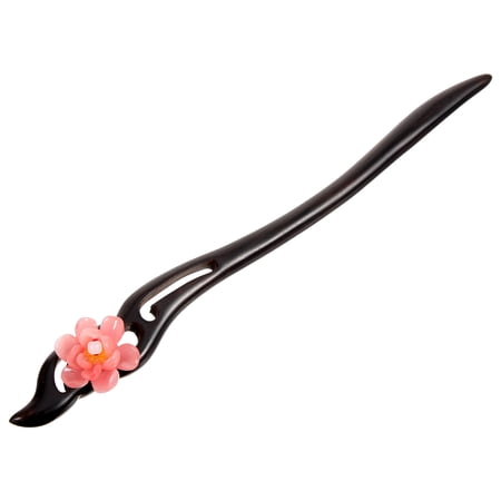 BESTYASH Durable Chinese Hair Chopstick Black Wooden Hair Stick with Floral Design