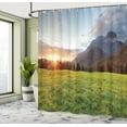 thumbnail image 5 of Ambesonne Rural Shower Curtain, Sunrise On Mountains Image, 69"Wx84"L, Multicolor, 5 of 5