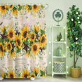thumbnail image 2 of Shower Curtain, Farmhouse Sunflower Vintage Star Waterproof Shower Curtain Set with Hooks for Bathroom Showers,Stalls and Bathtubs,72x72In Retro Flower Leaves, 2 of 9
