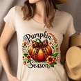thumbnail image 4 of Pumpkin Season Graphic Tee | Fall Pumpkin Shirt with Floral Design | Unisex Casual T-Shirt, Natural, Size L, 4 of 6
