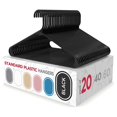 thumbnail image 1 of Perchas de plástico para ropa Sharpty Durable, paquete de 20 unidades, color negro, 1 of 8