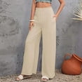 thumbnail image 2 of Uqiangy Petite Pants For Women Petite Length Wide Leg Sweatpants High Waisted Sweatpants For Women High Waisted Wide Leg Pants Loose Fitting Pants For Women Floral Pants For Women Beige L, 2 of 4