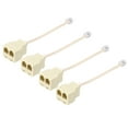 thumbnail image 1 of Uxcell 4 Pack Phone Jack Splitter RJ11 6P4C Telephone Line 2 Way Splitter Adapter for Landline 0.5ft Yellow, 1 of 5