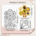 thumbnail image 2 of 2Pcs Bee Hive Frame Cutting Dies Cut Stencils Honey Bee Honeycomb Metal Cutting Dies for Card Making Honeycomb Flower Bear Metal Embossing Stencils Template for DIY Craft Album Scrapbooking, 2 of 9