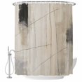 thumbnail image 2 of Beige Gray Black Vintage Texture Shower Curtains for Bathroom, Modern Abstract Linen Waterproof Fabric Shower Curtain, Decorative Bathroom Curtain for Bathtub, 72"x72", No Hooks Included, 2 of 9