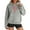 Grey, variant on XIAONU Womens Hoodies Crayfish Print Kangaroo Pocket Hoodie Long Sleeve Oversized Drawstring Hooded Pullover Sweatshirt