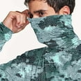 thumbnail image 3 of Dagegui UPF 50+ Men's Hiking Shirts with Mask Long Sleeve Camo Fishing Hoodie Cooling Rash Guards Sun Protection Shirt Army Green,L, 3 of 6