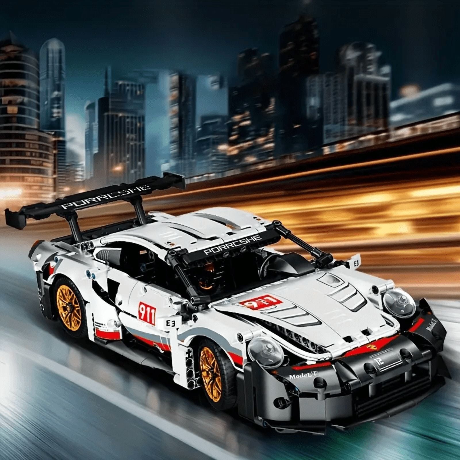 1205-Piece White Supercar Model Kit - Easy to Assemble, Ideal Birthday Gift for Car Enthusiasts