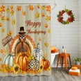 thumbnail image 2 of Thanksgiving Turkey Fall Pumpkin Shower Curtain for Bathroom, Maple Leaves Sunflower Retro Linen Waterproof Shower Curtains Washable Quick Dry with Hooks Bathtub Curtains 60x72 IN, 2 of 6