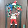 thumbnail image 2 of Billuyoard Guirnalda de Navidad de Papá Noel, puerta colgante decorativa, guirnaldas redondas, sombrero de Navidad, aro de bienvenida, colgante, favores de Kits de decoración para fiestas Billuyoard HA067917-00, 2 of 6