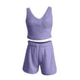 thumbnail image 7 of Wancir Womens Sexy Warm Fuzzy Fleece 3 Piece Outfits Pajamas, Open Front Cardigan Sleeveless Tops Shorts Nightwear Set, 7 of 7