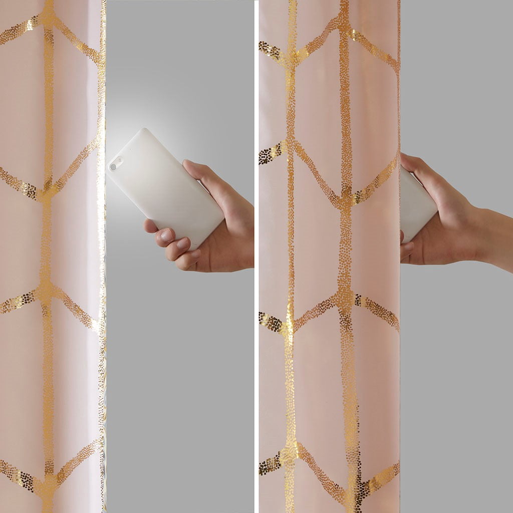 MAYEERTY 1 Pc Panel Total Blackout Metallic Print Grommet Top Curtain Panel