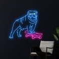 thumbnail image 3 of Handmadetneonsign English Bulldog Skateboarding Neon Sign, Skateboard English Bulldog Led Sign, 3 of 5