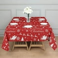 thumbnail image 3 of Christmas Square Tablecloth 60x60 Inch – Waterproof Polyester Printed Table Cover, Wrinkle Resistant & Washable for Kitchen Dining Picnic Party Decor, Single-v4-13, White, 3 of 6