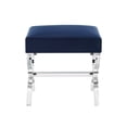 thumbnail image 3 of Inspired Home Nelly Velvet and Acrylic X-Leg Ottoman Stool, Navy, 3 of 8