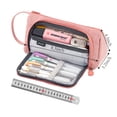 thumbnail image 4 of Nice Choice Big Capacity Pencil Case,Corduroy Pouch Pen Case,Simple Stationery Bag, College Office Organizer for Adults (Pink), 4 of 6