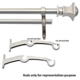 thumbnail image 4 of Deco Window Set of 3 Double Curtain Drapery Rod Bracket Holders for 3/4 and 3/4 Inch Rods, Wall-Mounted Metal Rod Brackets - Satin Silver Satin Silver 3/4"/3/4", 4 of 4