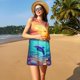 thumbnail image 3 of Balery Hawaiian Island Dolphin Vestidos de verano para mujer con estampado: vestido holgado sin mangas, vestido playero informal y cómodo para días calurosos., 3 of 7