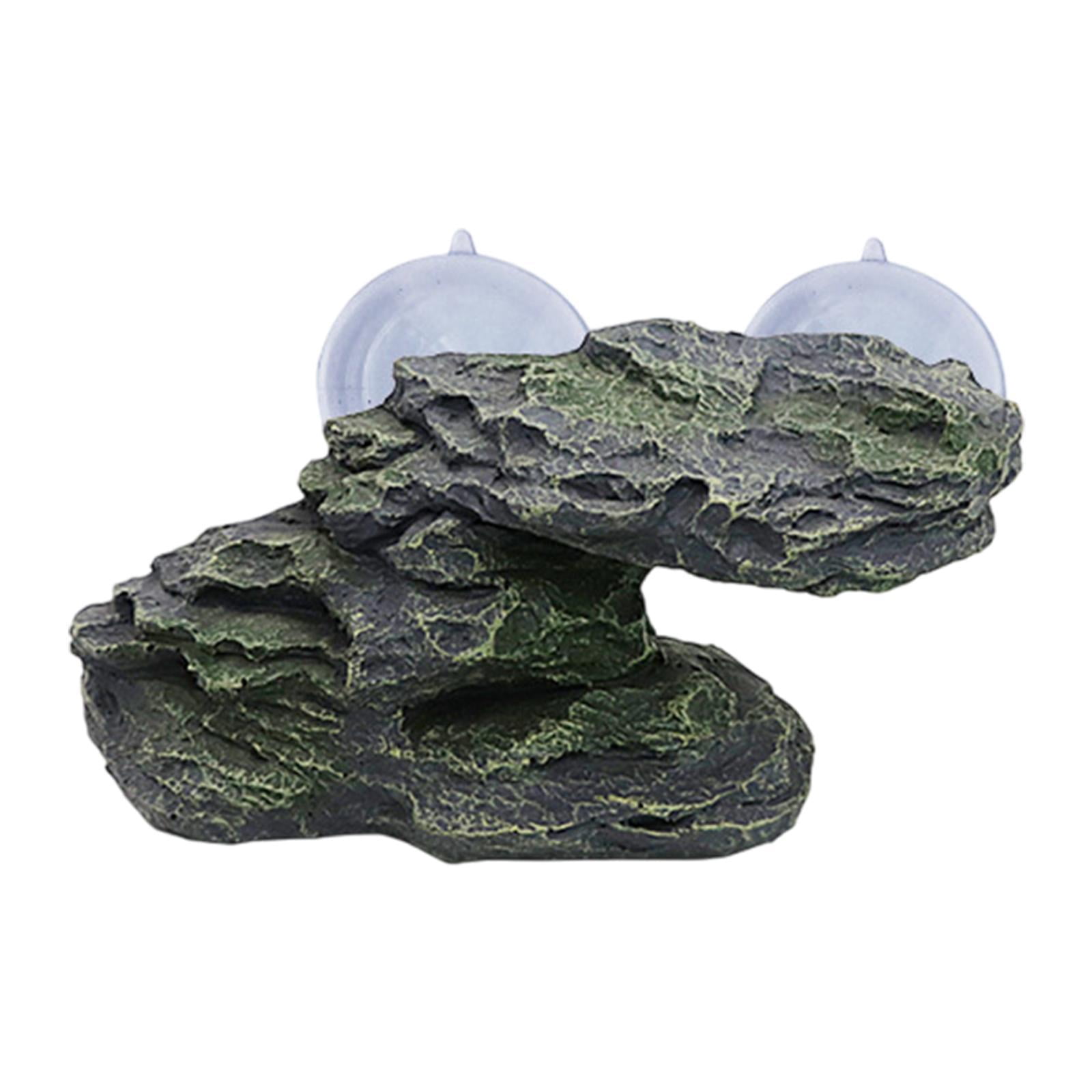 TOOYFUL Resin Tortoise Climbing Step Ledge Aquarium Ornament for Newts Turtles Frogs Green
