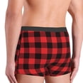 thumbnail image 5 of Haiem Buffalo Plaid Red Black Men's Boxer Briefs, Every Day Comfort Stretch Cotton Moisture-Wicking Underwear-Small, 5 of 9