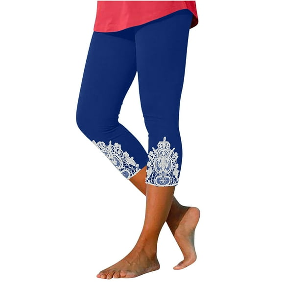 Summer Savingc Clearance! RQYYD Capri Leggings for Women Tummy Control High Waisted Leggings for Women Hallow Out Yoga Pants Workout Leggings Cropped Pants Clearance